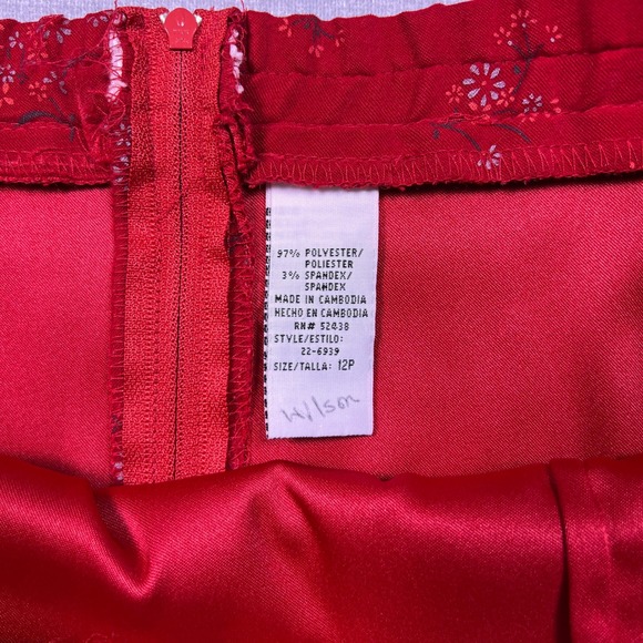 Vintage Harbor Dress Petite Red Floral Blazer‎ & Skirt Set Size 12P - Picture 8 of 11